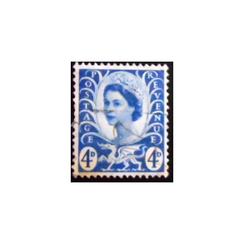 Selo postal do País de Gales de 1966 Queen Elizabeth II Wales 4