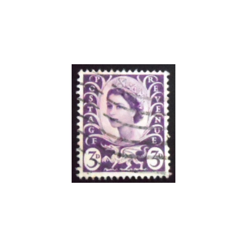 Selo postal do País de Gales de 1958 Queen Elizabeth II Wales 3