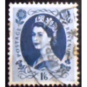 Selo do Reino Unido de 1953 Queen Elizabeth II Predecimal Wilding 1'6