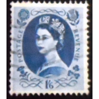 Selo do Reino Unido de 1956 Queen Elizabeth II Predecimal Wilding 1'6