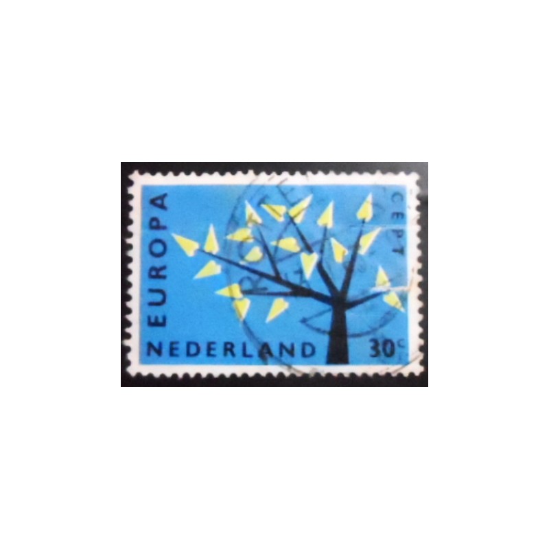 Selo postal da Holanda de 1962 Stylised Tree with 19 Leaves