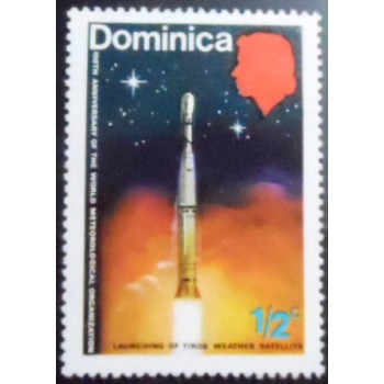 Selo postal Dominica 1973 Launching of weather satellite
