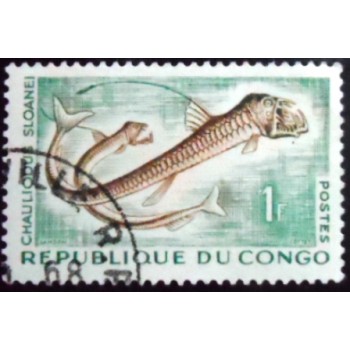Selo postal da Rep. Popular do Congo de 1961 Sloane's Viperfish