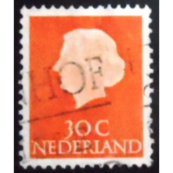 Selo postal da Holanda de 1954 Queen Juliana 30