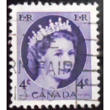 Selo postal do Canadá de 1954 Queen Elizabeth II 4