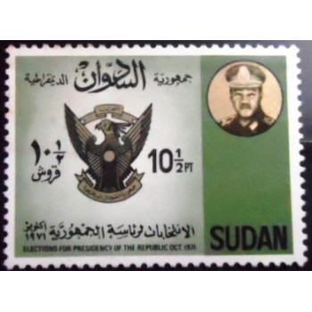 Selo postal do Sudão de 1972 Presidential Election 10½