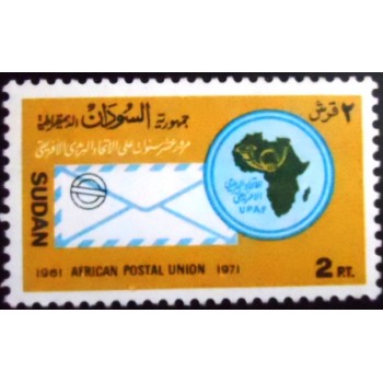 Selo postal do Sudão de 1972 Letter and African Postal Union  2