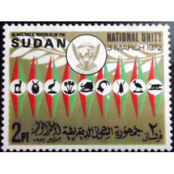 Selo postal do Sudão de 1973 Emblems of Sudanese Provinces