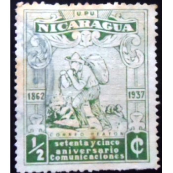 Selo postal da Nicarágua de 1938 Mailman