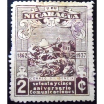 Selo postal da Nicarágua de 1938 Mail Coach