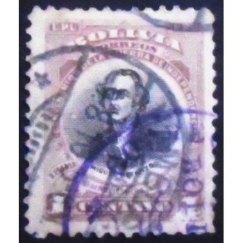 Selo postal da Bolívia de 1909 Miguel Betanzos