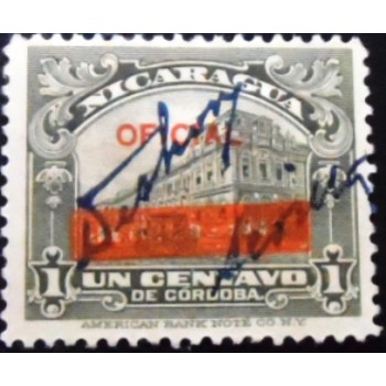 Selo taxa postal da Nicarágua de 1936 National Palace Managua