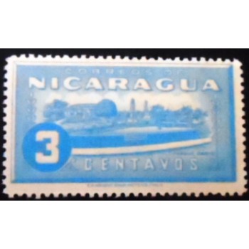 Selo taxa postal da Nicarágua de 1939 Dario-Park 3 M