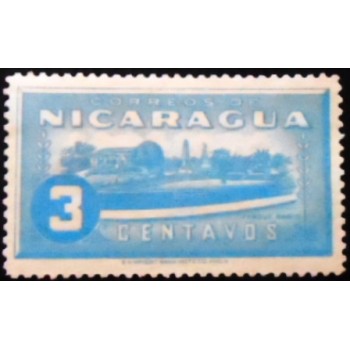 Selo taxa postal da Nicarágua de 1939 Dario-Park 3 N