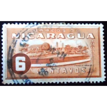 Selo taxa postal da Nicarágua de 1939 Dario-Park 6 U