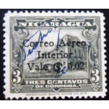 Selo taxa postal da Nicarágua de 1936 National Palace Managua
