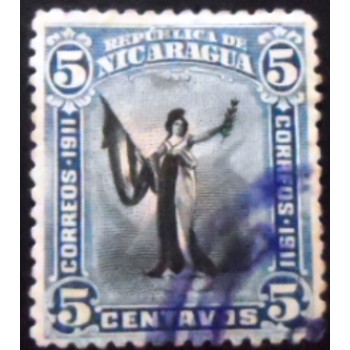 Selo postal da Nicarágua de 1912 Standing Liberty