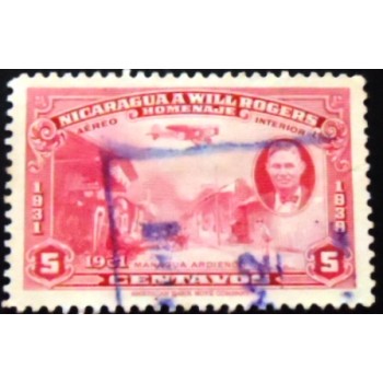 Selo postal da Nicarágua de 1939 Managua after earthquake
