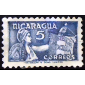 Selo postal da Nicarágua de 1956 Allegorical figure