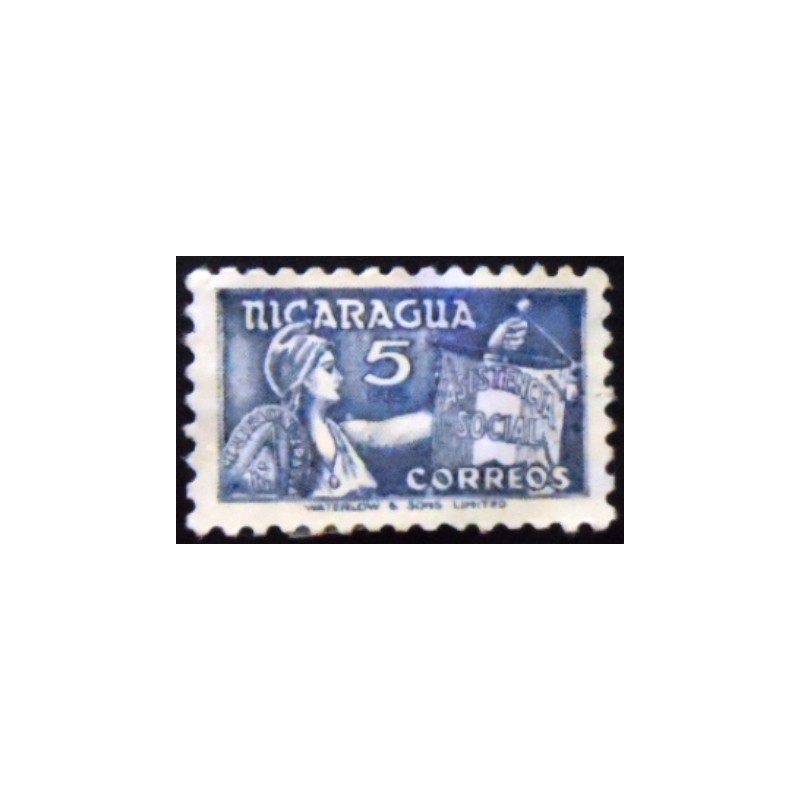 Selo postal da Nicarágua de 1956 Allegorical figure