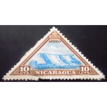 Selo postal da Nicarágua de 1947 Genizaro Dam