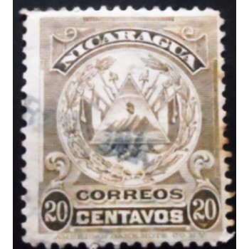 Selo postal da Nicarágua de 1909 Coat of Arms