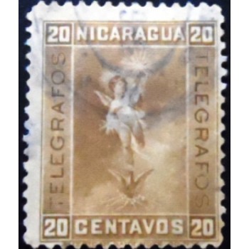 Selo postal da Nicarágua de 1900 Allegory of telegraphy