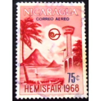 Selo postal da Nicarágua de 1969 Fair HEMISFAIR 1968