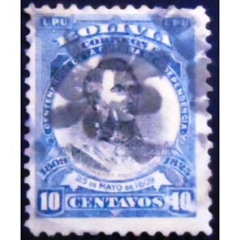 Selo postal da Bolívia de 1909 Bernardo Monteagudo