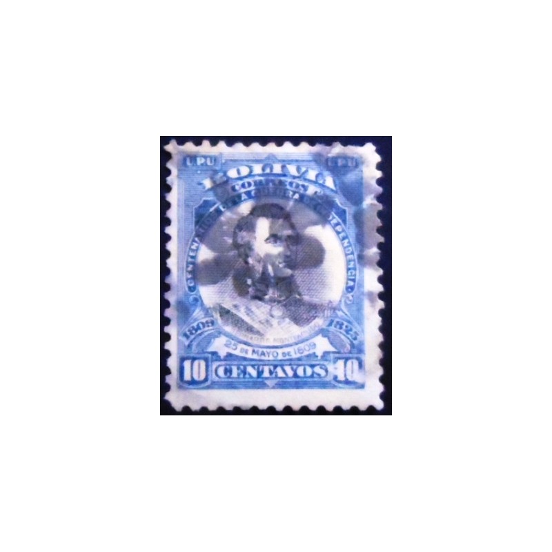 Selo postal da Bolívia de 1909 Bernardo Monteagudo