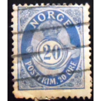 Imagem similar à do selo postal da Noruega de 1895 Posthorn