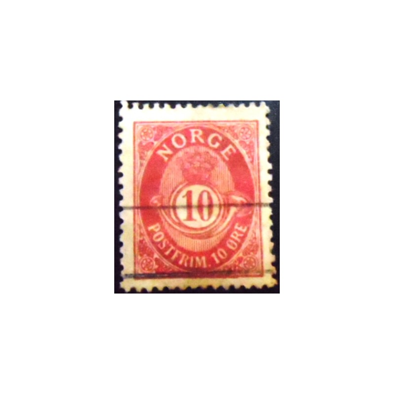 Imagem similar à do selo postal da Noruega de 1898 Posthorn
