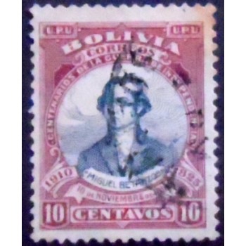 Selo postal da Bolívia de 1910 Miguel Betanzos