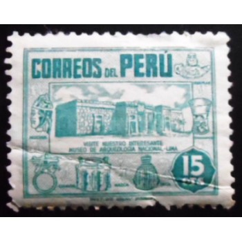 Selo postal do Peru de 1949 Archaeological museum Lima