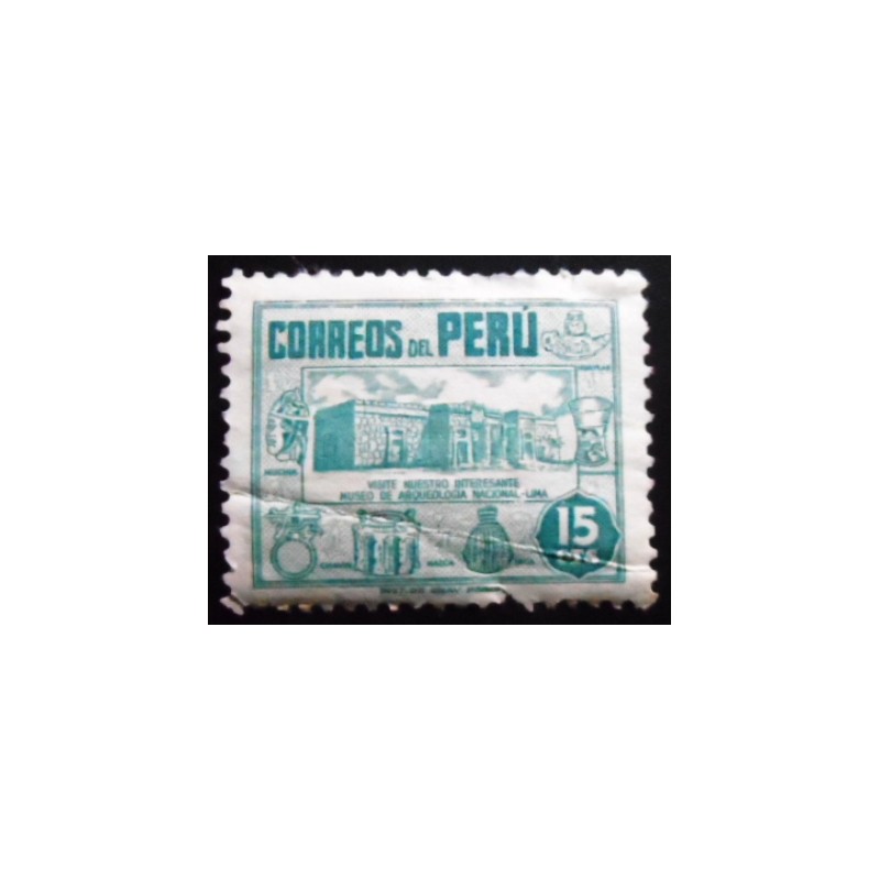 Selo postal do Peru de 1949 Archaeological museum Lima