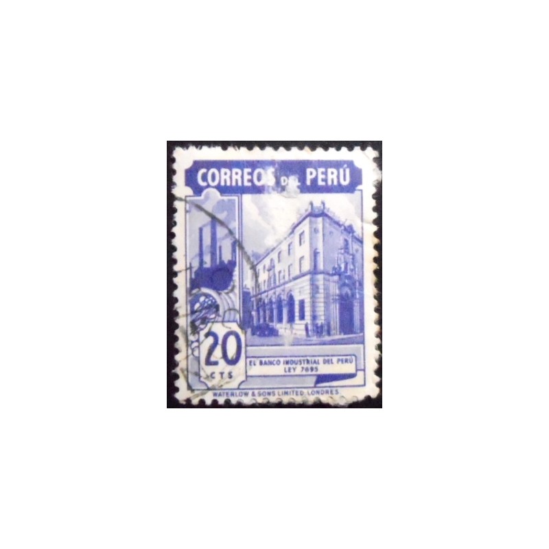 Selo postal do Peru de 1949 Industrial bank of Peru