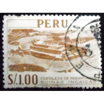 Selo postal do Peru de 1952 Inka-Fortress at Paramonga