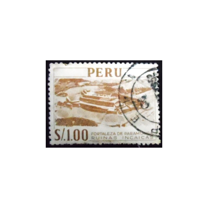 Selo postal do Peru de 1952 Inka-Fortress at Paramonga