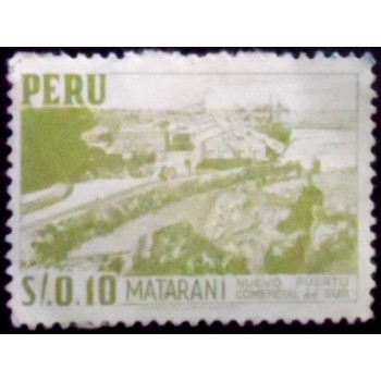 Selo postal do Peru de 1953 Harbor of Matarani