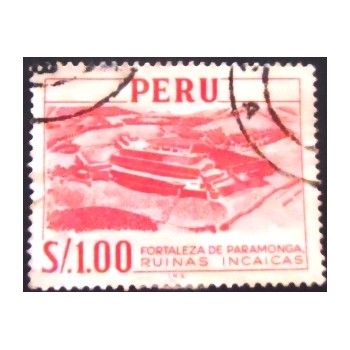 Selo postal do Peru de 1966 Inka-Fortress at Paramonga 1 INA