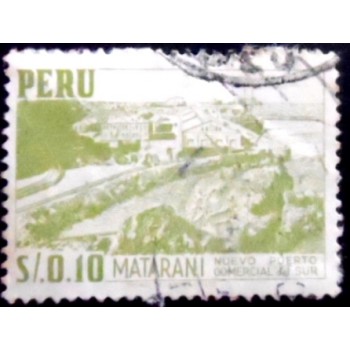 Selo postal do Peru de 1953 Harbor of Matarani U