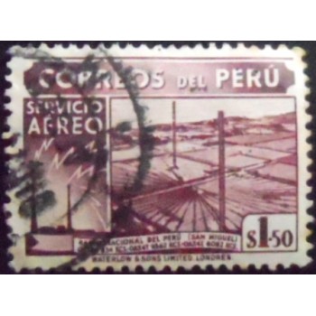 Selo postal do Peru de 1950 National Radio of Peru