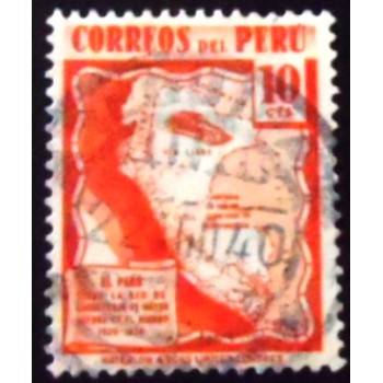 Imagem similar à do selo postal do Peru de 1938 Highway Map of Peru