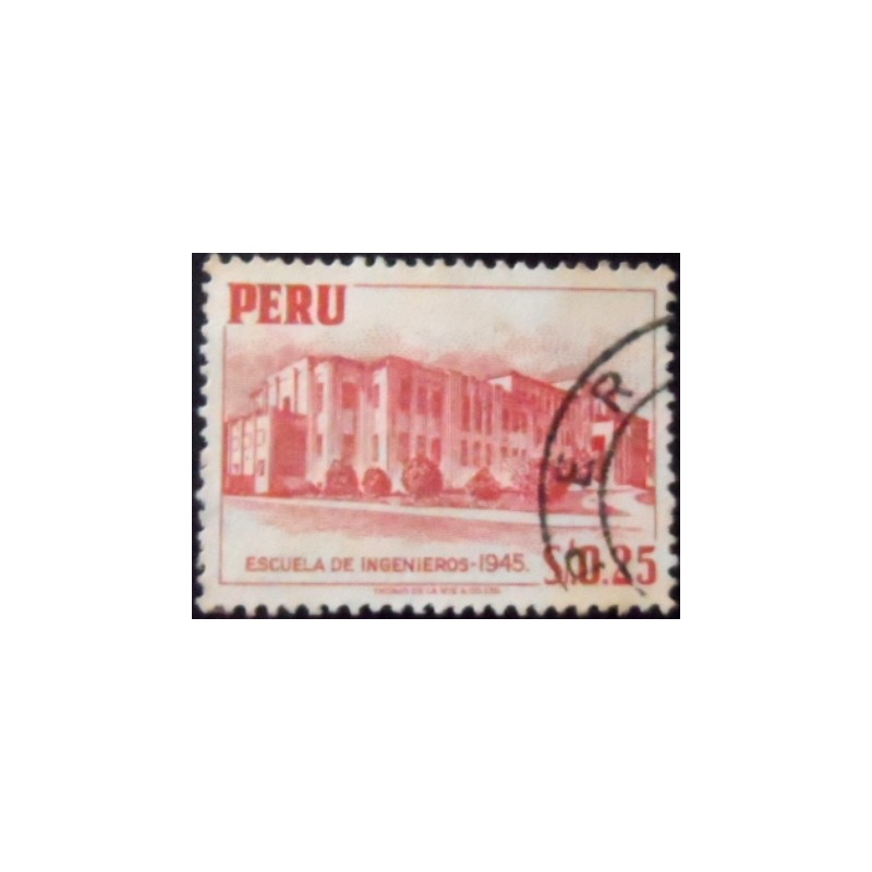 Imagem similar à do selo postal Peru 1952 Engineers School Lima 25