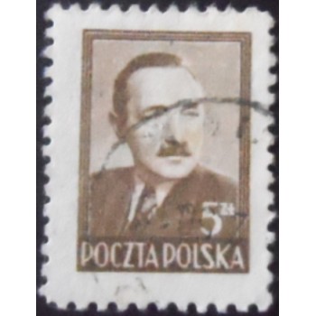 Selo postal da Polônia de 1948 President Boleslaw Bierut 5