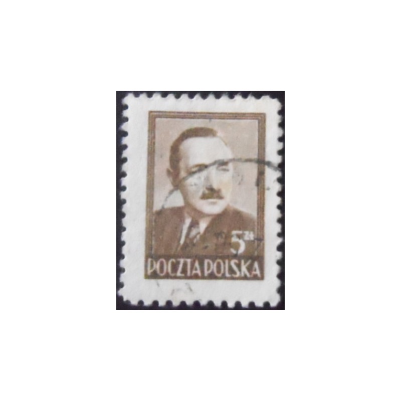 Selo postal da Polônia de 1948 President Boleslaw Bierut 5