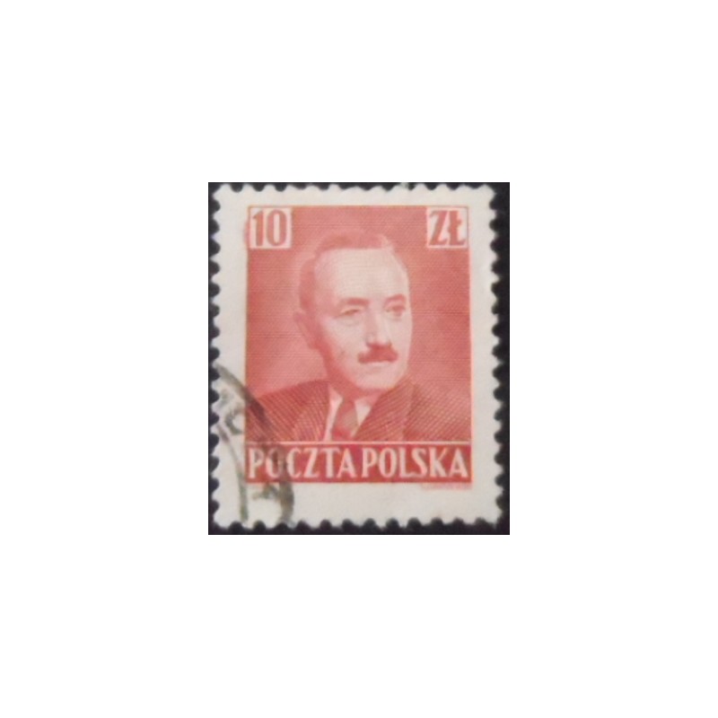 Selo postal da Polônia de 1950 Boleslaw Bierut 10