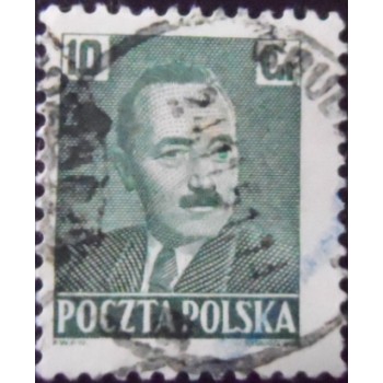 Imagem similar á do selo postal da Polônia de 1950 Boleslaw Bierut President