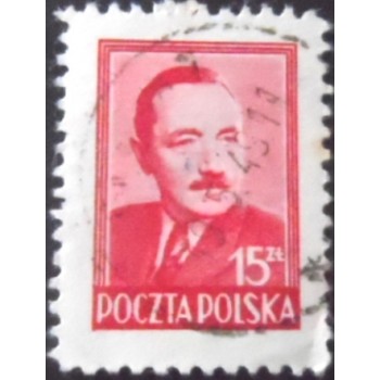 Imagem similar à do selo postal da Polônia de 1948 President Boleslaw Bierut 15