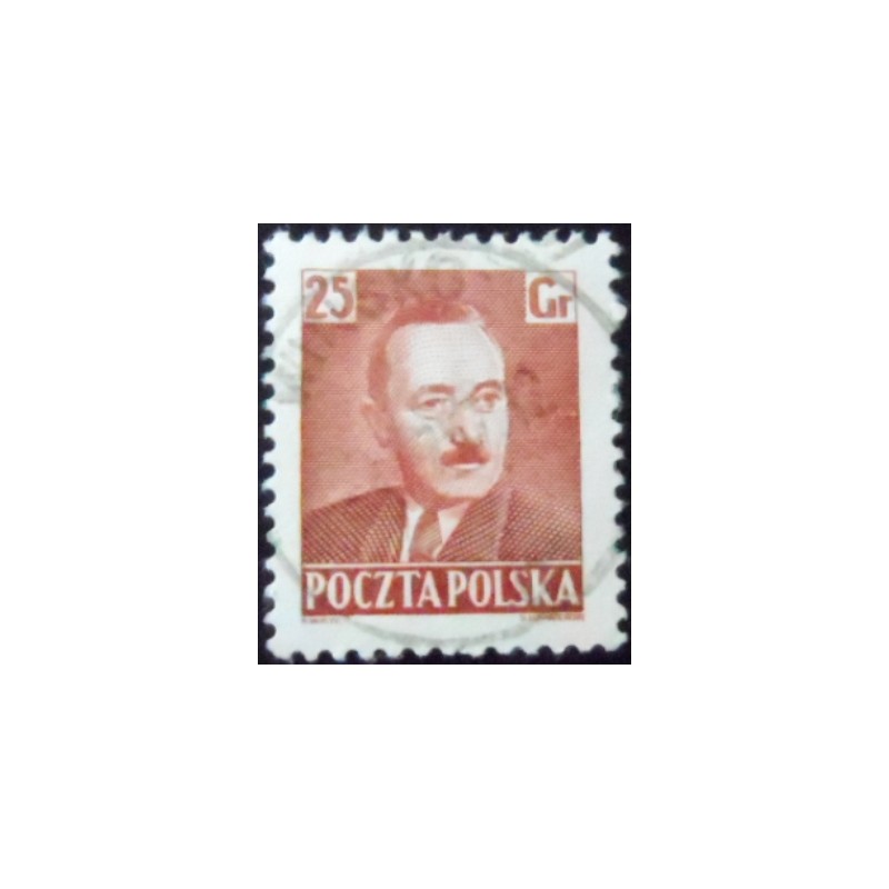 Selo postal da Polônia de 1950 Boleslaw Bierut 25